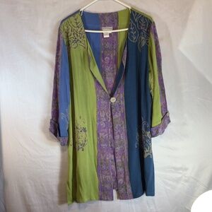 soft surroundings size medium tunic duster boho cottagecore lagenlook artsy